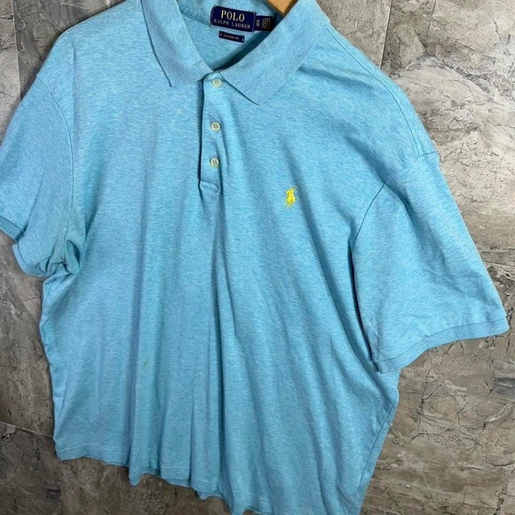 Men's Polo Ralph Lauren Classic Fit Size XL Light Blue Short Sleeve Polo Shirt - Picture 2 of 6